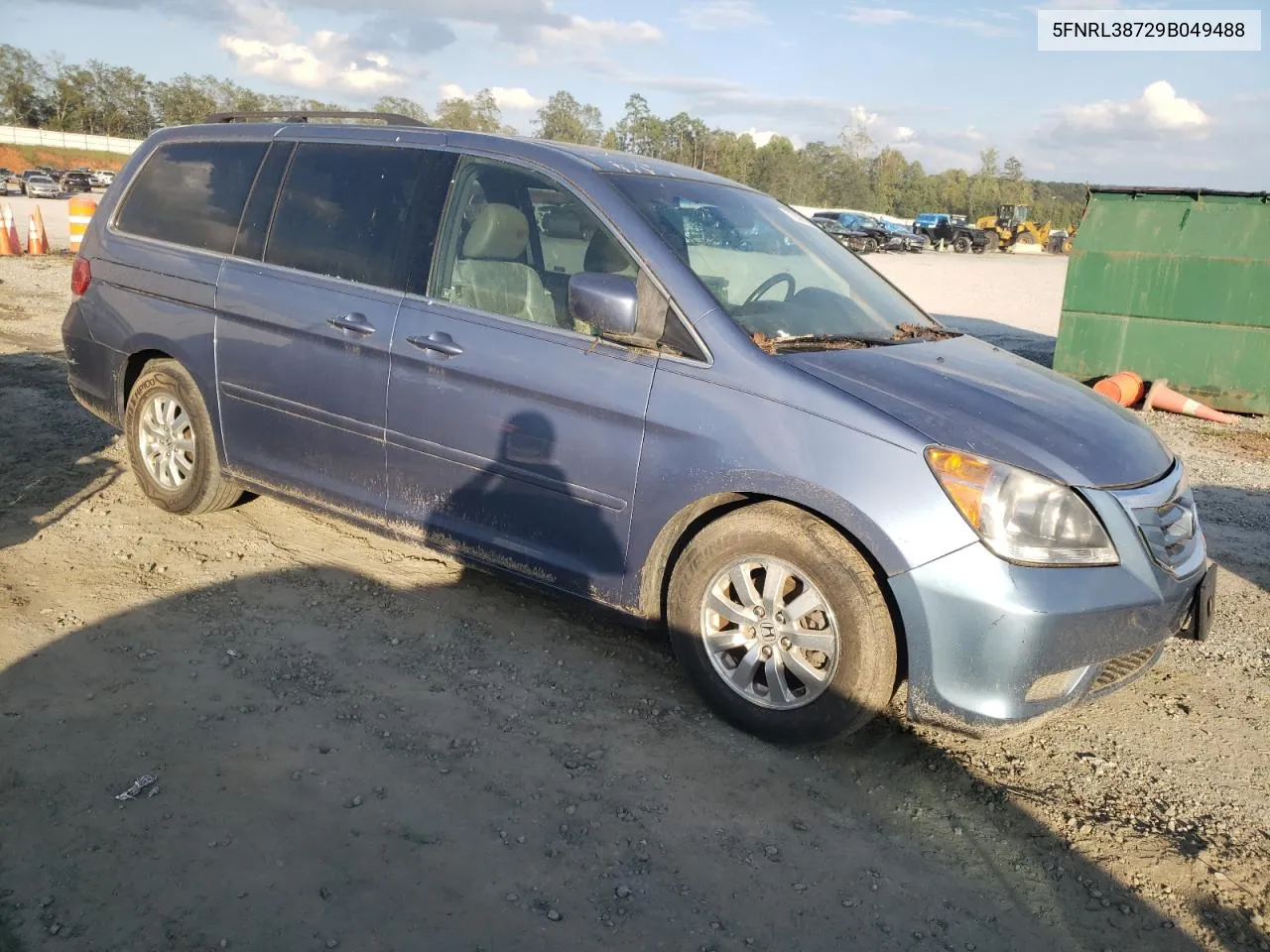 2009 Honda Odyssey Exl VIN: 5FNRL38729B049488 Lot: 73595194