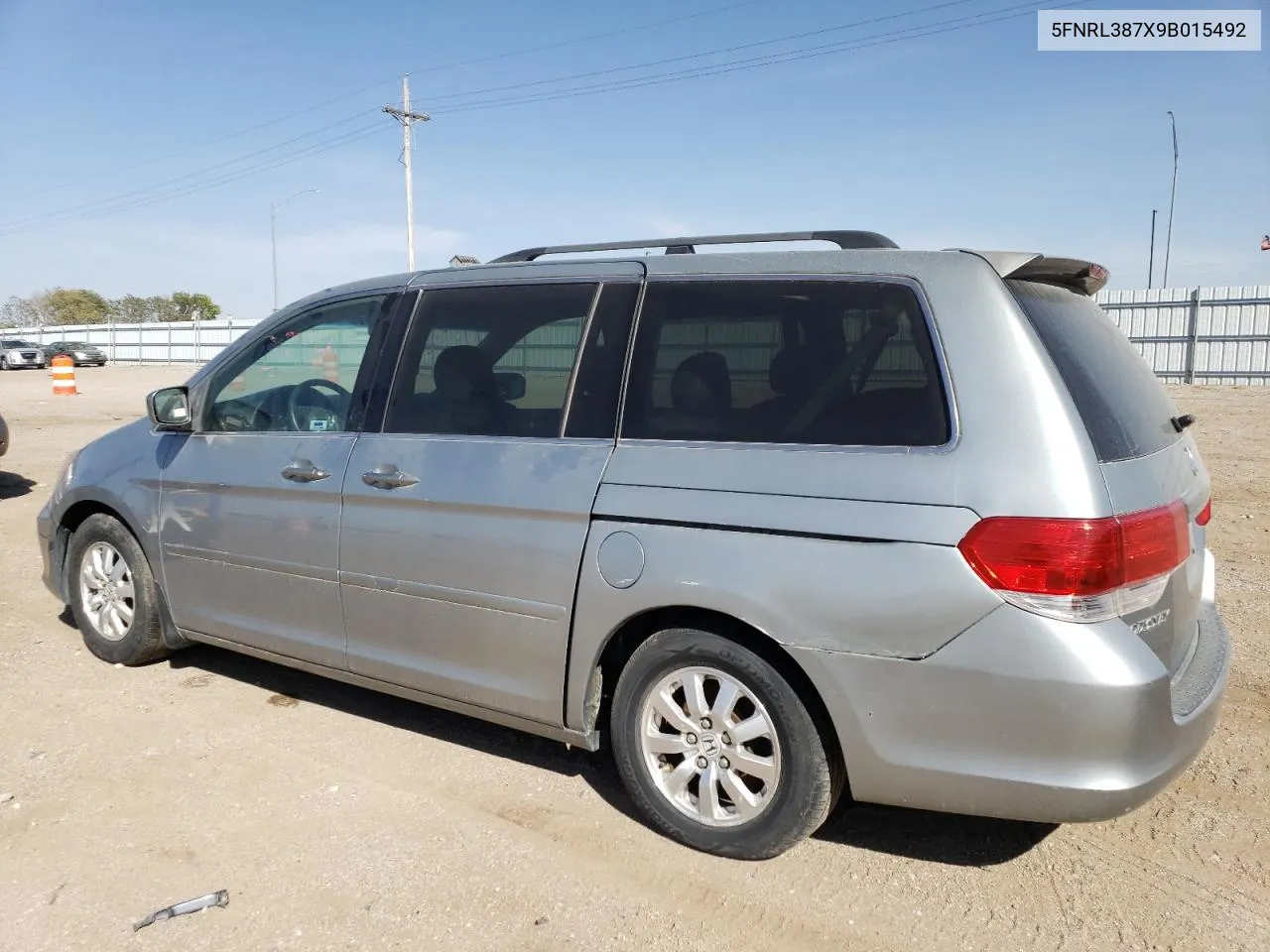 2009 Honda Odyssey Exl VIN: 5FNRL387X9B015492 Lot: 74089774