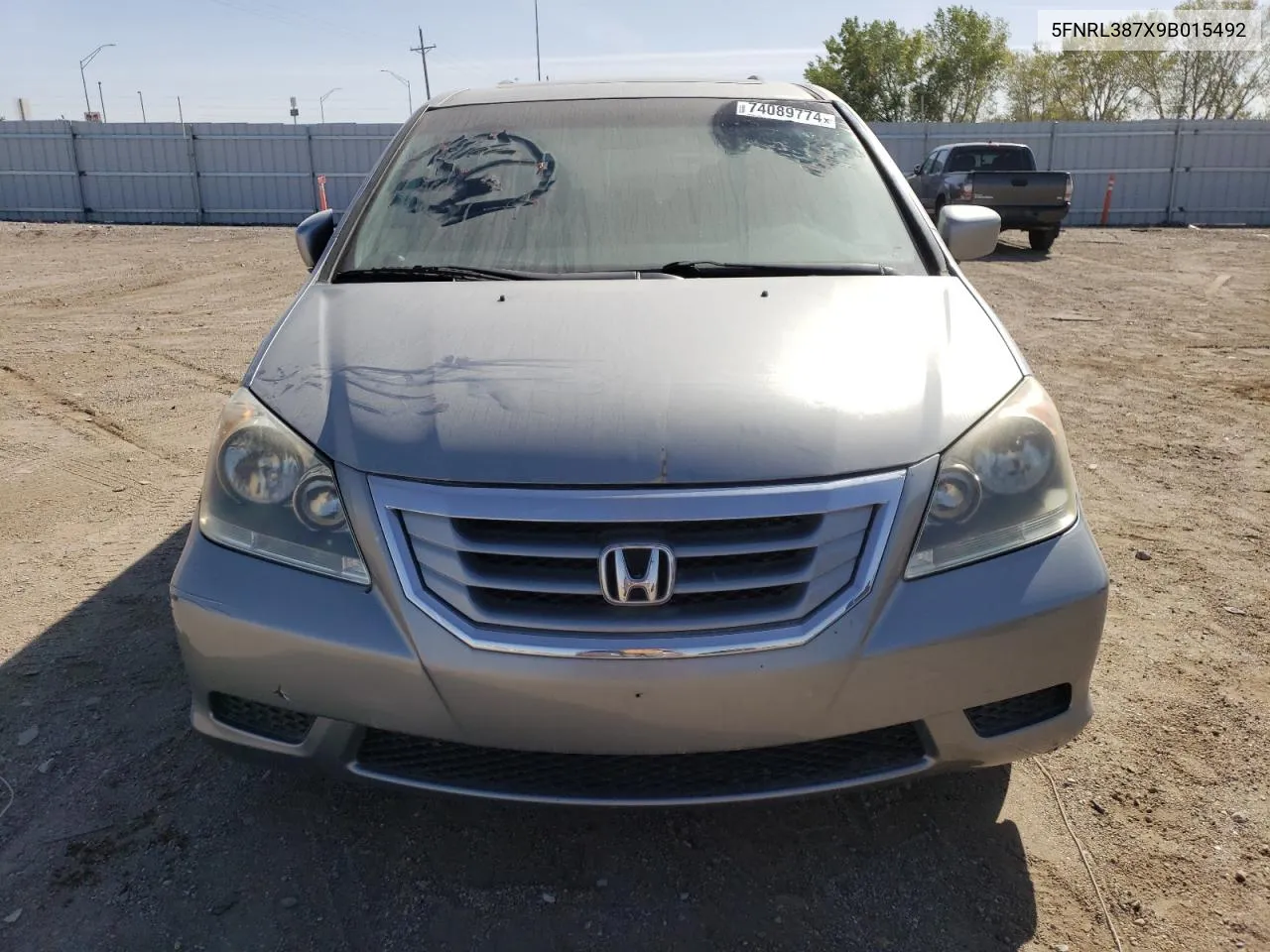 2009 Honda Odyssey Exl VIN: 5FNRL387X9B015492 Lot: 74089774