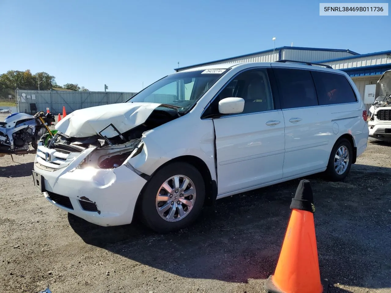 2009 Honda Odyssey Ex VIN: 5FNRL38469B011736 Lot: 76423274