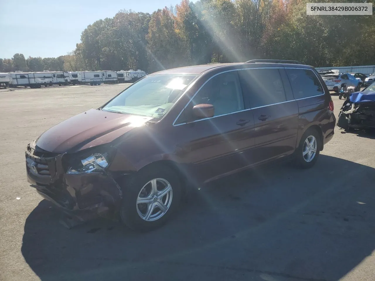 2009 Honda Odyssey Ex VIN: 5FNRL38429B006372 Lot: 76722574