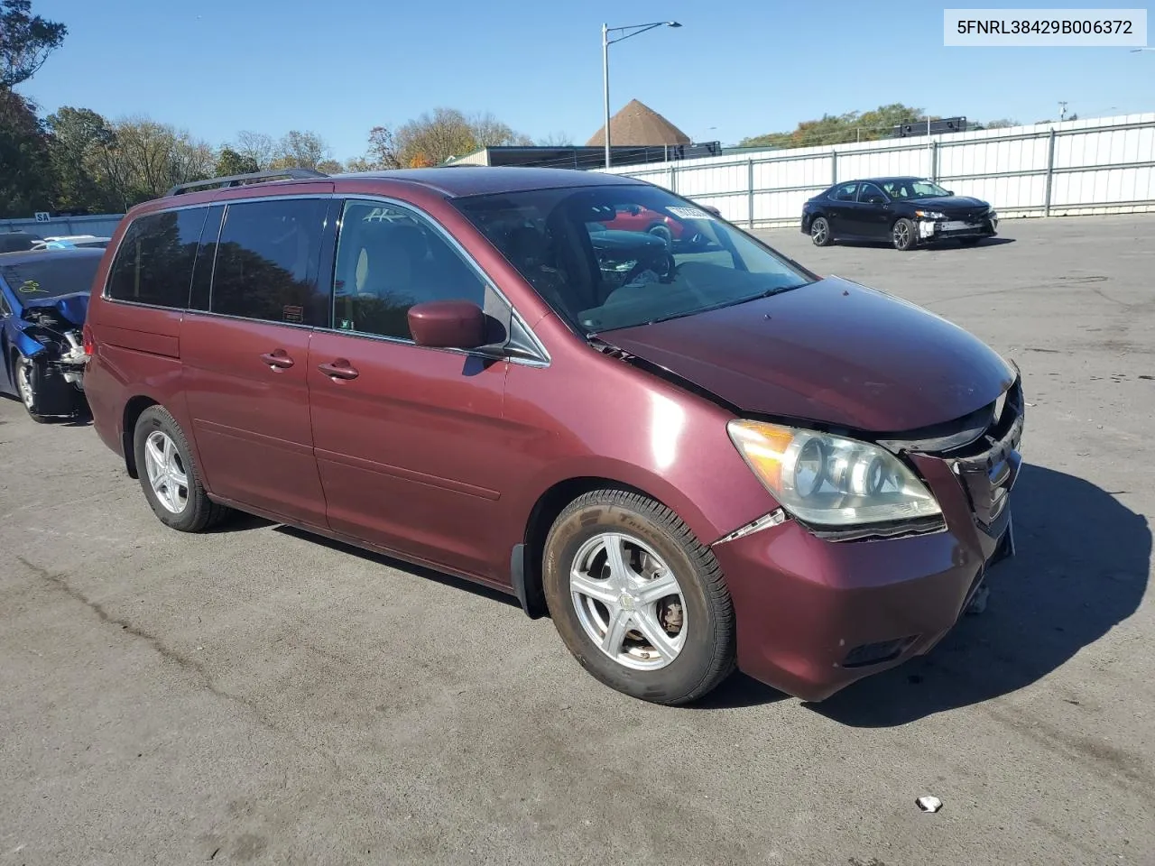 2009 Honda Odyssey Ex VIN: 5FNRL38429B006372 Lot: 76722574