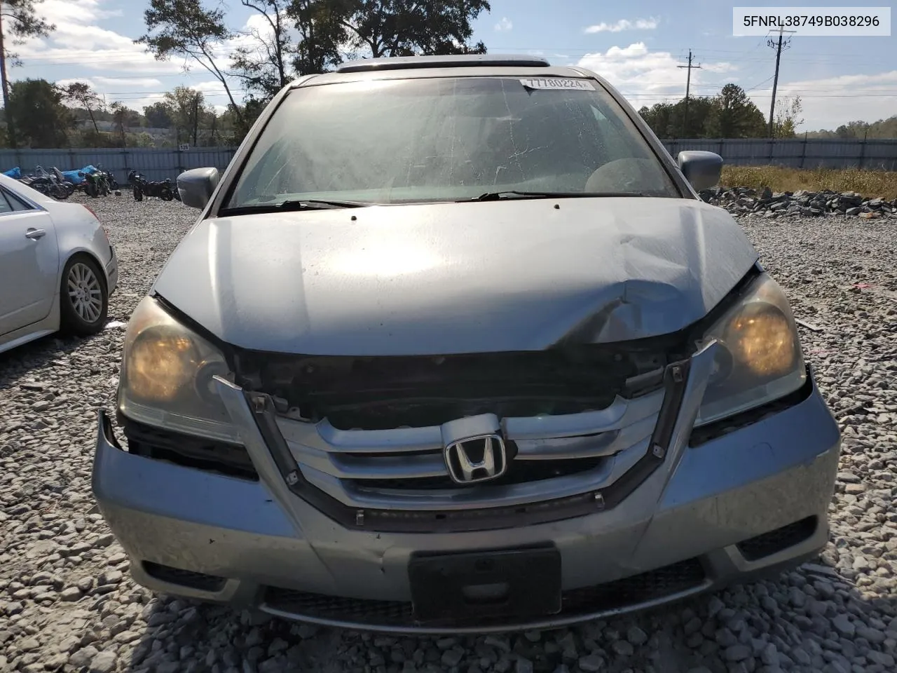 2009 Honda Odyssey Exl VIN: 5FNRL38749B038296 Lot: 77780224