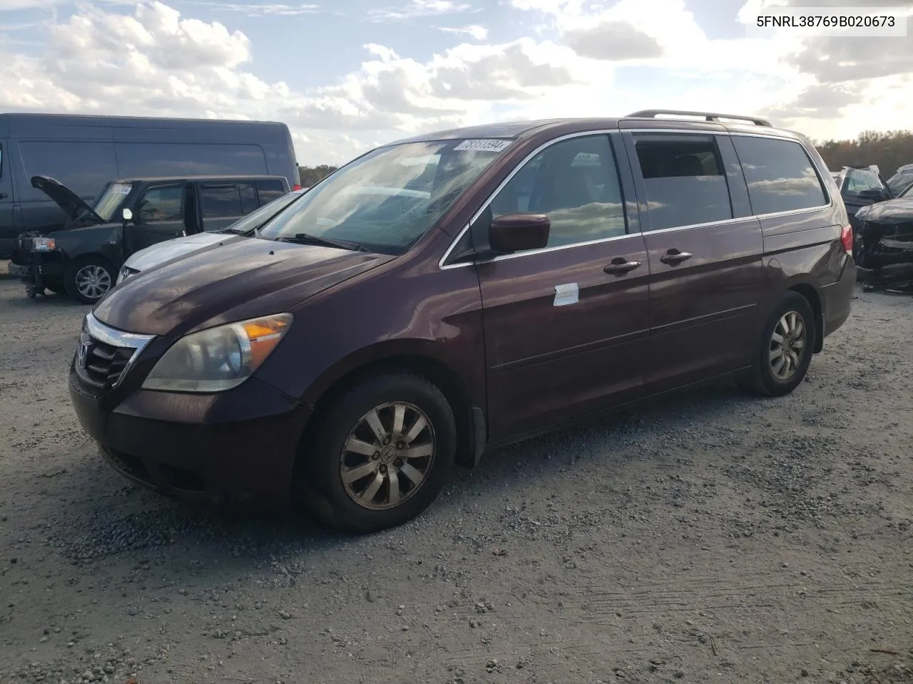 2009 Honda Odyssey Exl VIN: 5FNRL38769B020673 Lot: 78351594