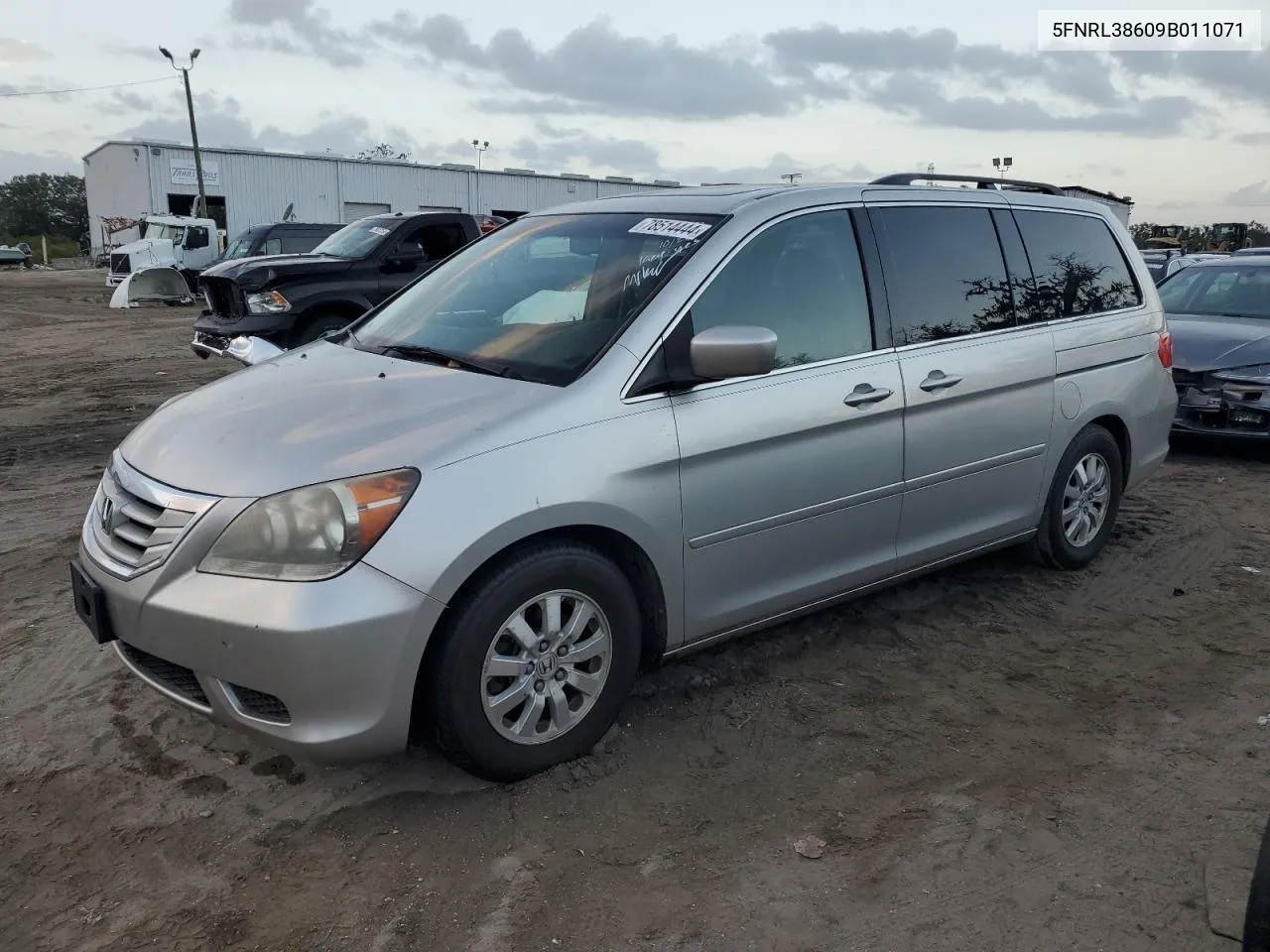 2009 Honda Odyssey Exl VIN: 5FNRL38609B011071 Lot: 78514444