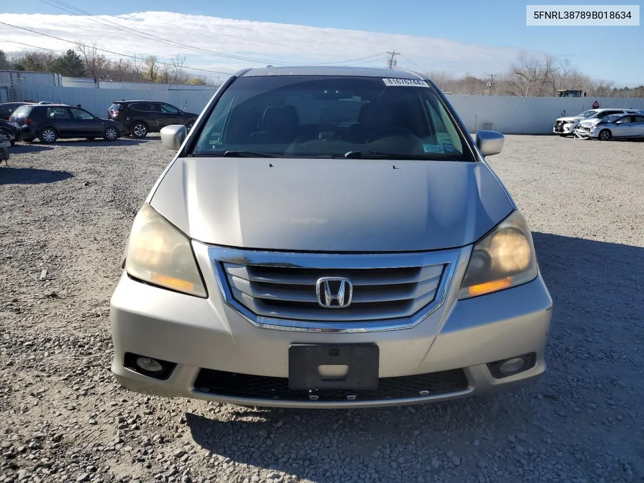 2009 Honda Odyssey Exl VIN: 5FNRL38789B018634 Lot: 81676744