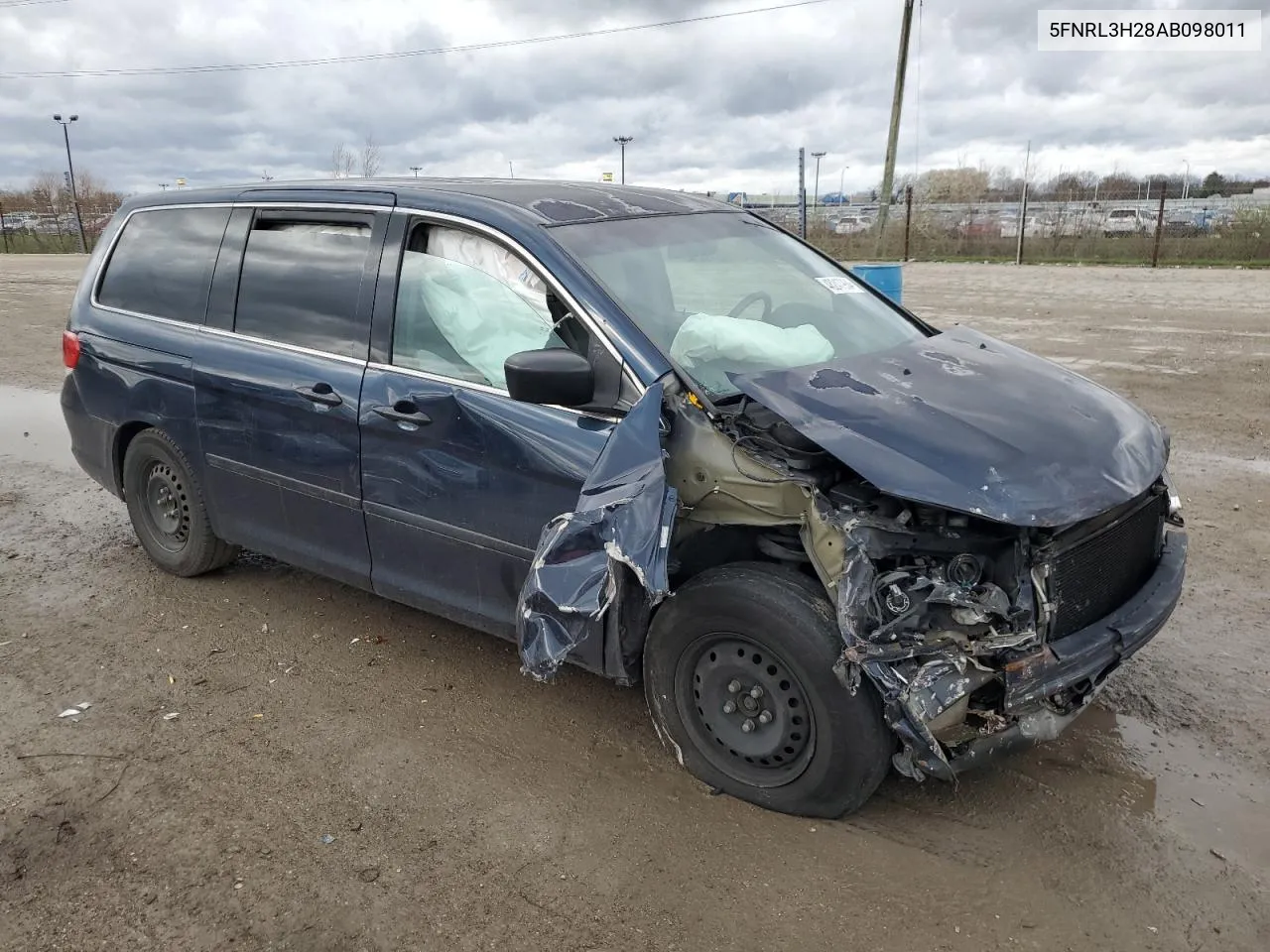 2010 Honda Odyssey Lx VIN: 5FNRL3H28AB098011 Lot: 48247964