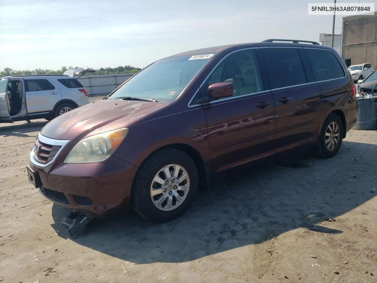 2010 Honda Odyssey Exl VIN: 5FNRL3H63AB078848 Lot: 58556874