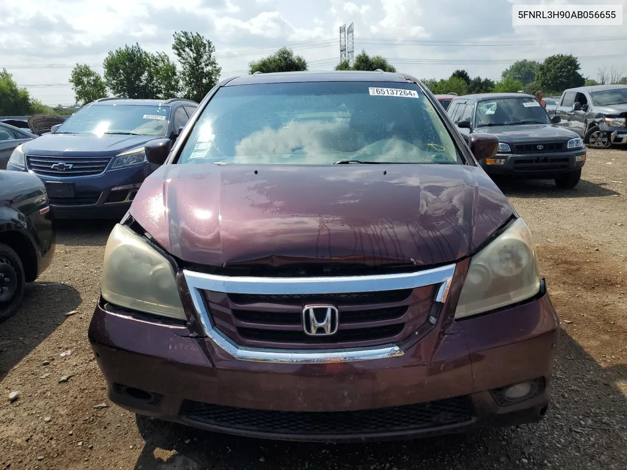 2010 Honda Odyssey Touring VIN: 5FNRL3H90AB056655 Lot: 65137264