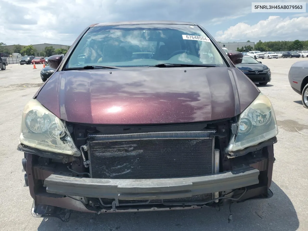 2010 Honda Odyssey Ex VIN: 5FNRL3H45AB079563 Lot: 67648504