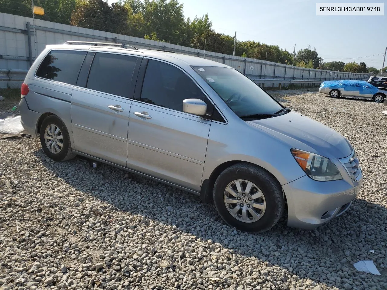 2010 Honda Odyssey Ex VIN: 5FNRL3H43AB019748 Lot: 68701824