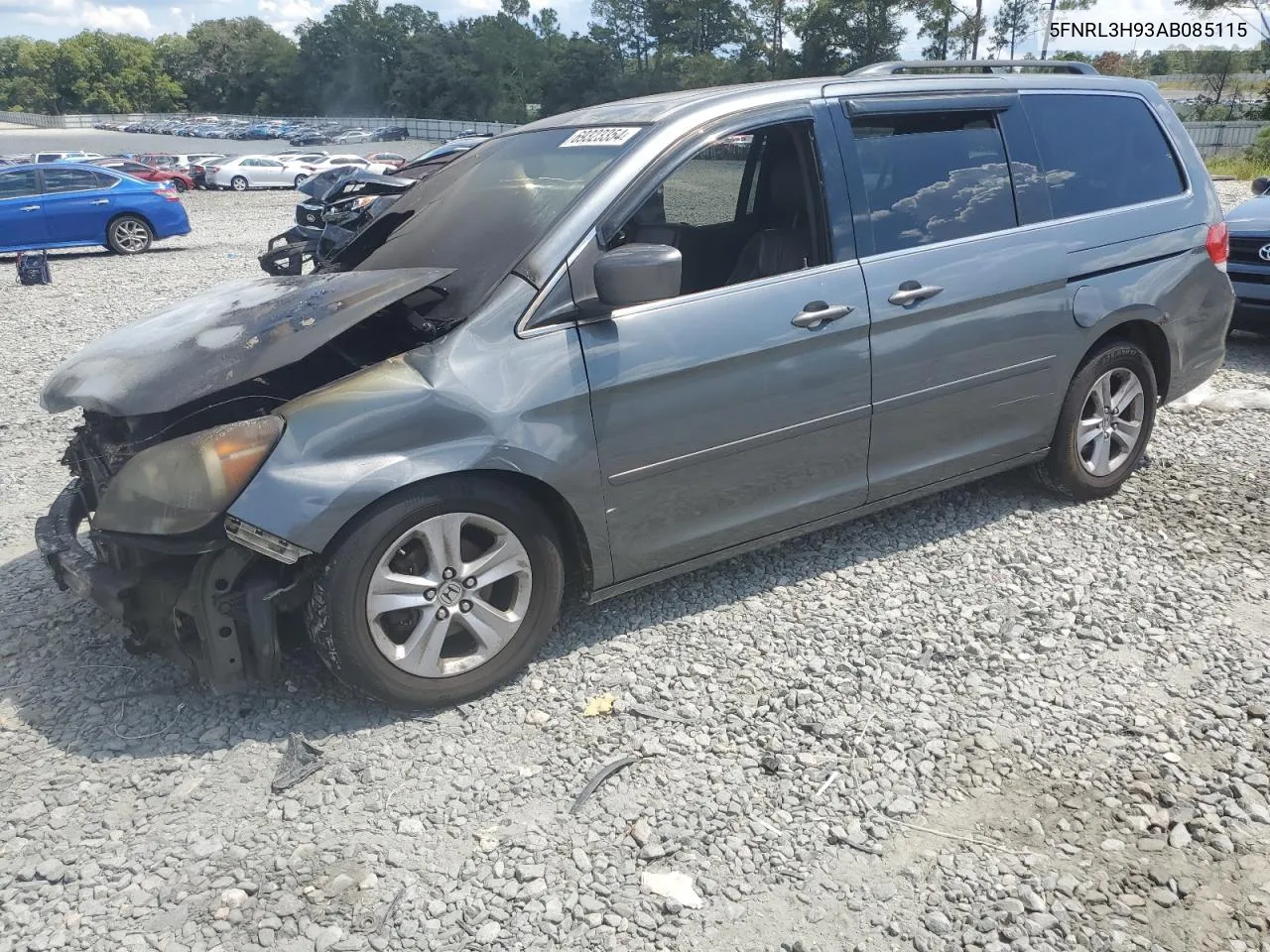 2010 Honda Odyssey Touring VIN: 5FNRL3H93AB085115 Lot: 69323354