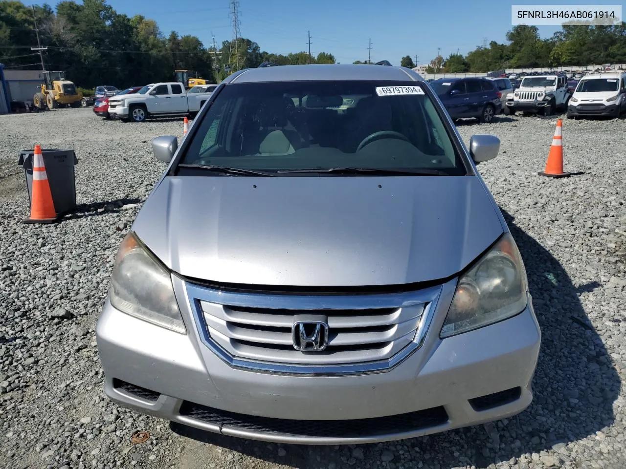 2010 Honda Odyssey Ex VIN: 5FNRL3H46AB061914 Lot: 69797394