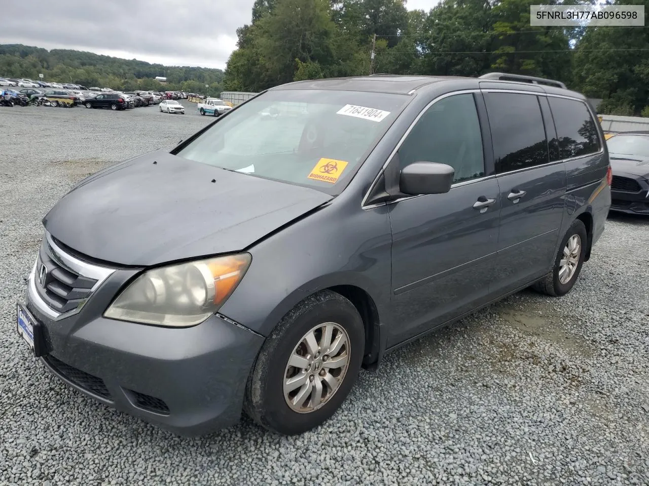 5FNRL3H77AB096598 2010 Honda Odyssey Exl