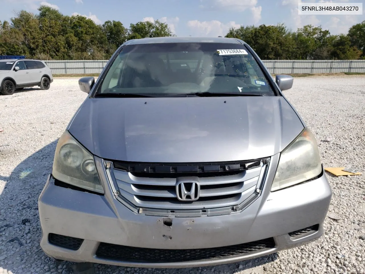 2010 Honda Odyssey Ex VIN: 5FNRL3H48AB043270 Lot: 71753684