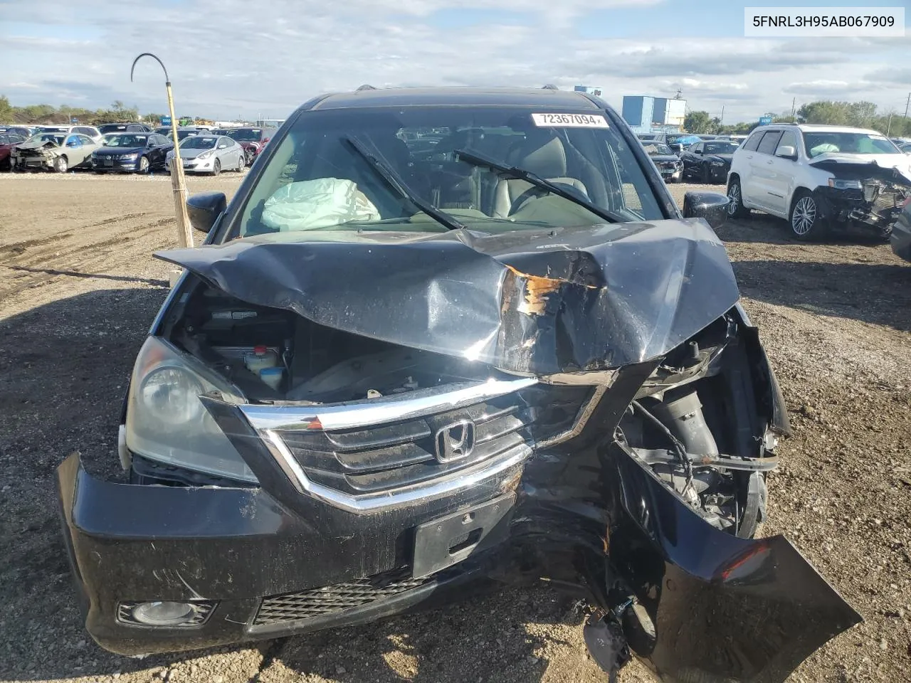 2010 Honda Odyssey Touring VIN: 5FNRL3H95AB067909 Lot: 72367094