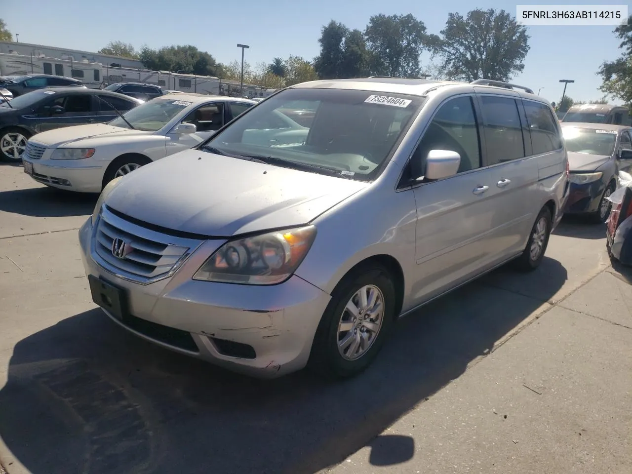 2010 Honda Odyssey Exl VIN: 5FNRL3H63AB114215 Lot: 73224604