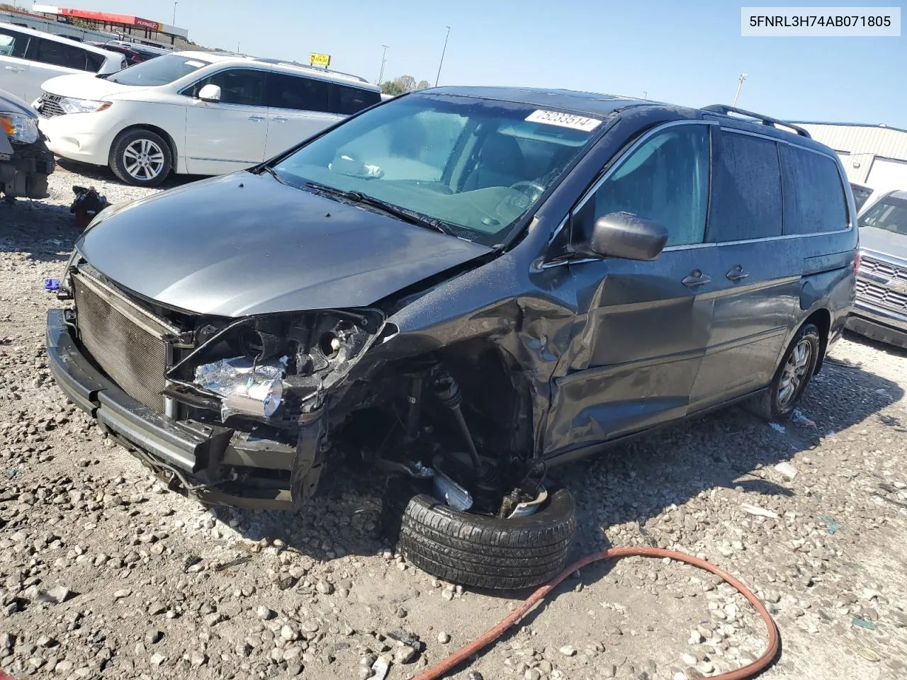 2010 Honda Odyssey Exl VIN: 5FNRL3H74AB071805 Lot: 75233514