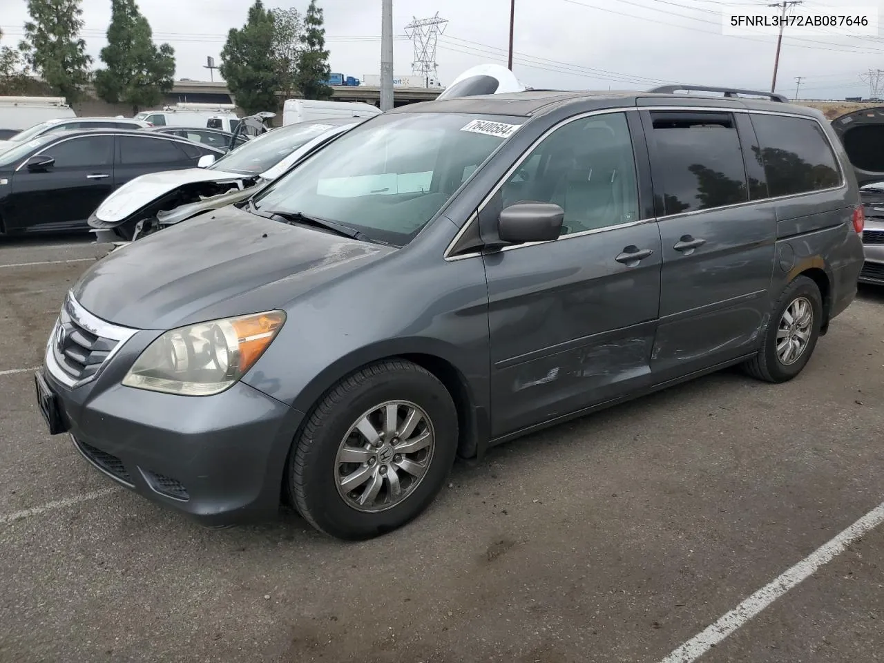 2010 Honda Odyssey Exl VIN: 5FNRL3H72AB087646 Lot: 76400584