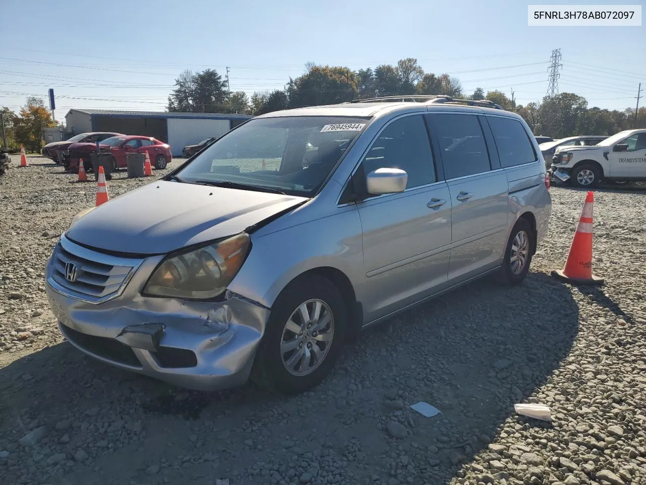 2010 Honda Odyssey Exl VIN: 5FNRL3H78AB072097 Lot: 76945944