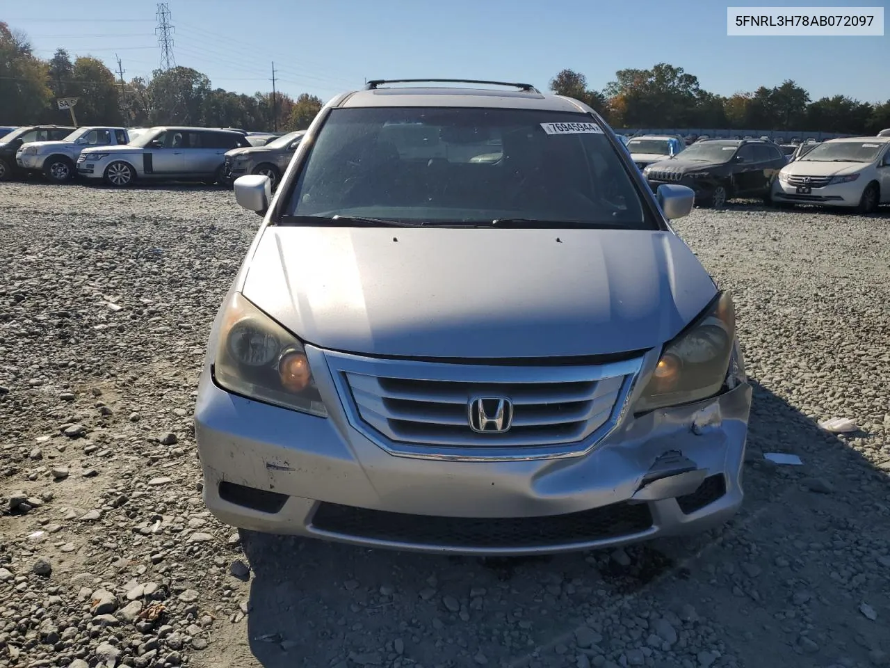 2010 Honda Odyssey Exl VIN: 5FNRL3H78AB072097 Lot: 76945944