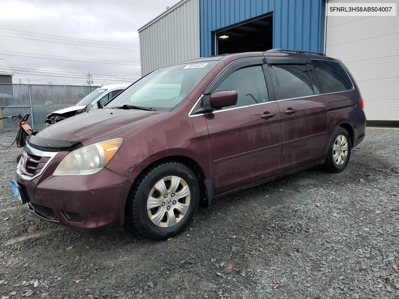 5FNRL3H58AB504007 2010 Honda Odyssey Ex