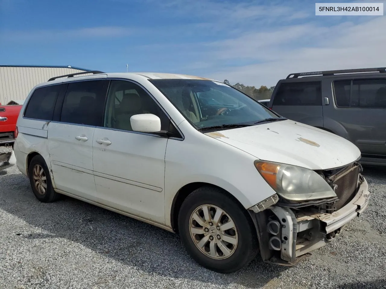 2010 Honda Odyssey Ex VIN: 5FNRL3H42AB100014 Lot: 78103564