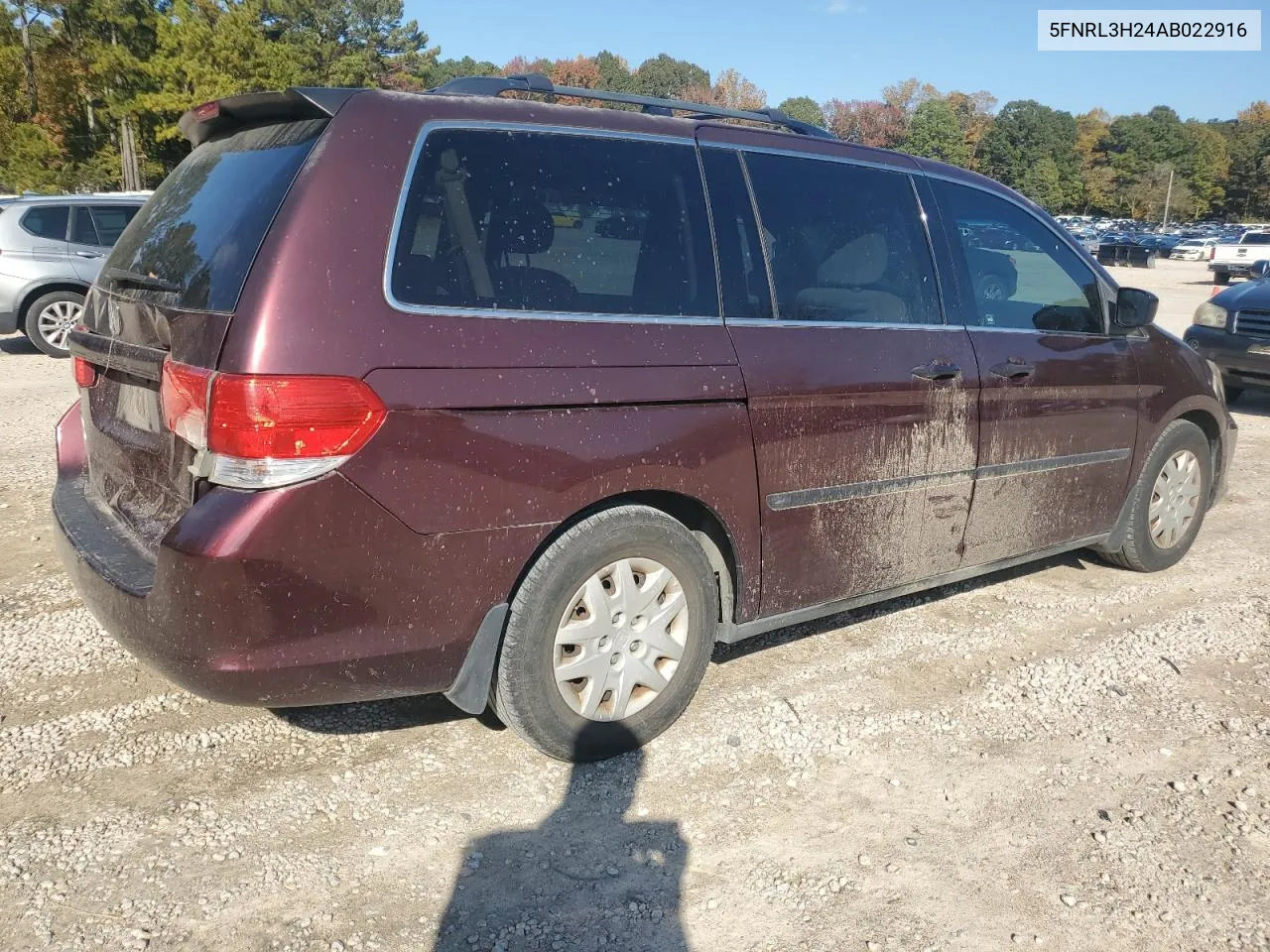 5FNRL3H24AB022916 2010 Honda Odyssey Lx