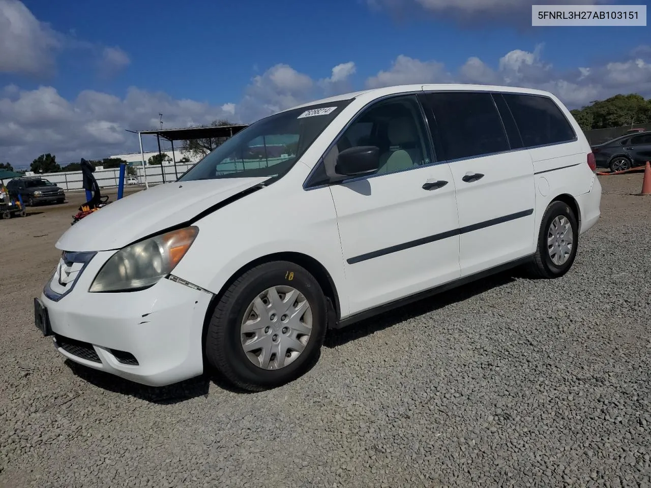 2010 Honda Odyssey Lx VIN: 5FNRL3H27AB103151 Lot: 78288214