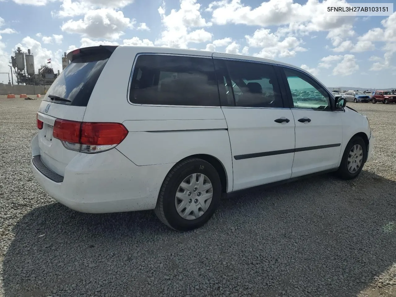 2010 Honda Odyssey Lx VIN: 5FNRL3H27AB103151 Lot: 78288214