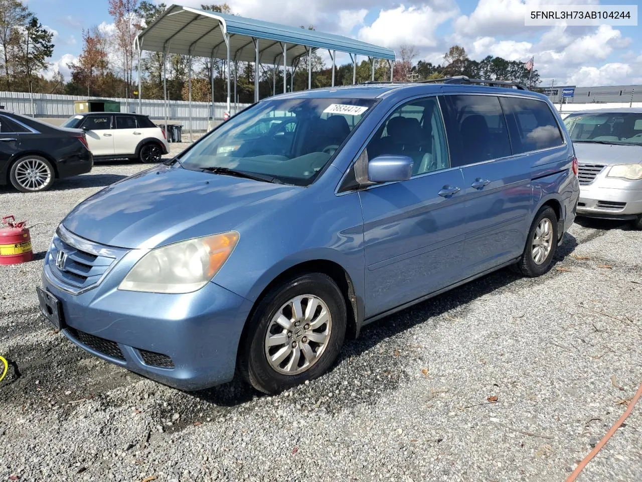 2010 Honda Odyssey Exl VIN: 5FNRL3H73AB104244 Lot: 78634474