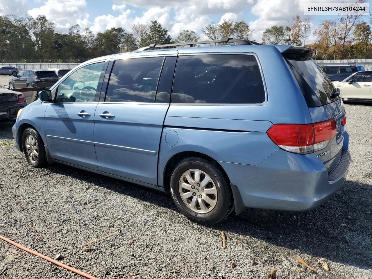 5FNRL3H73AB104244 2010 Honda Odyssey Exl