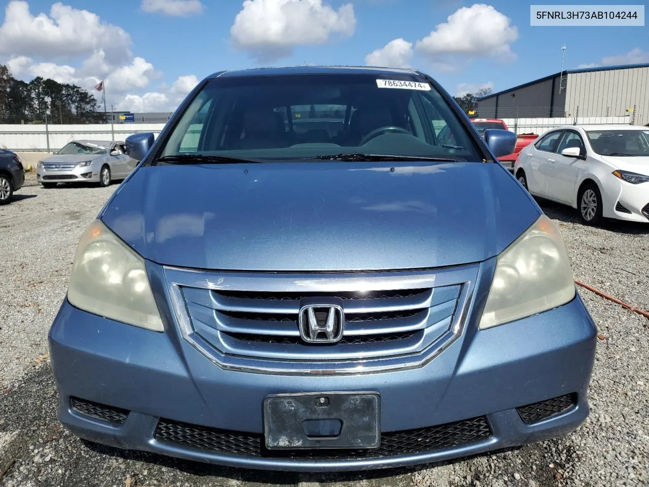 2010 Honda Odyssey Exl VIN: 5FNRL3H73AB104244 Lot: 78634474