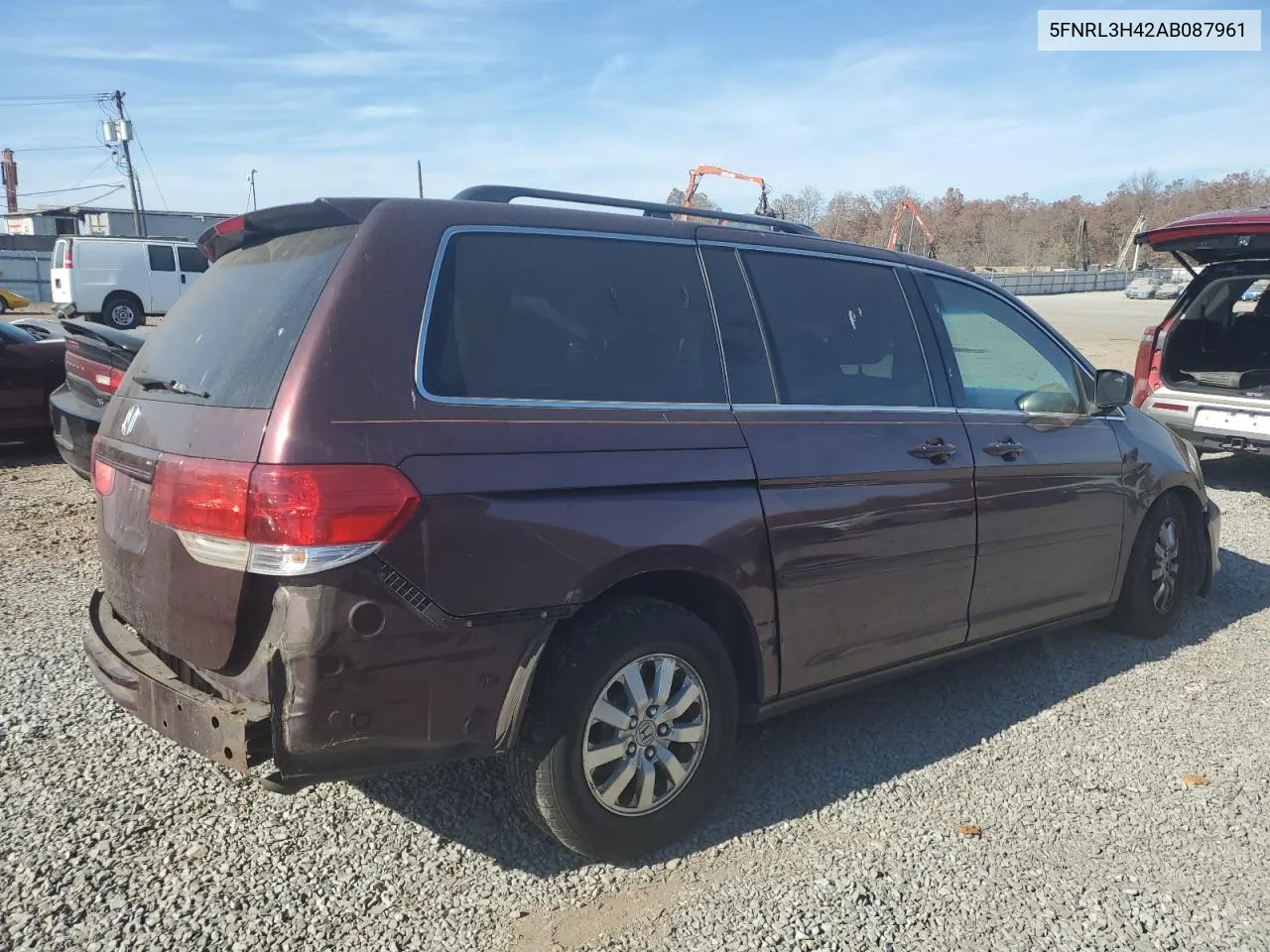 2010 Honda Odyssey Ex VIN: 5FNRL3H42AB087961 Lot: 78672774