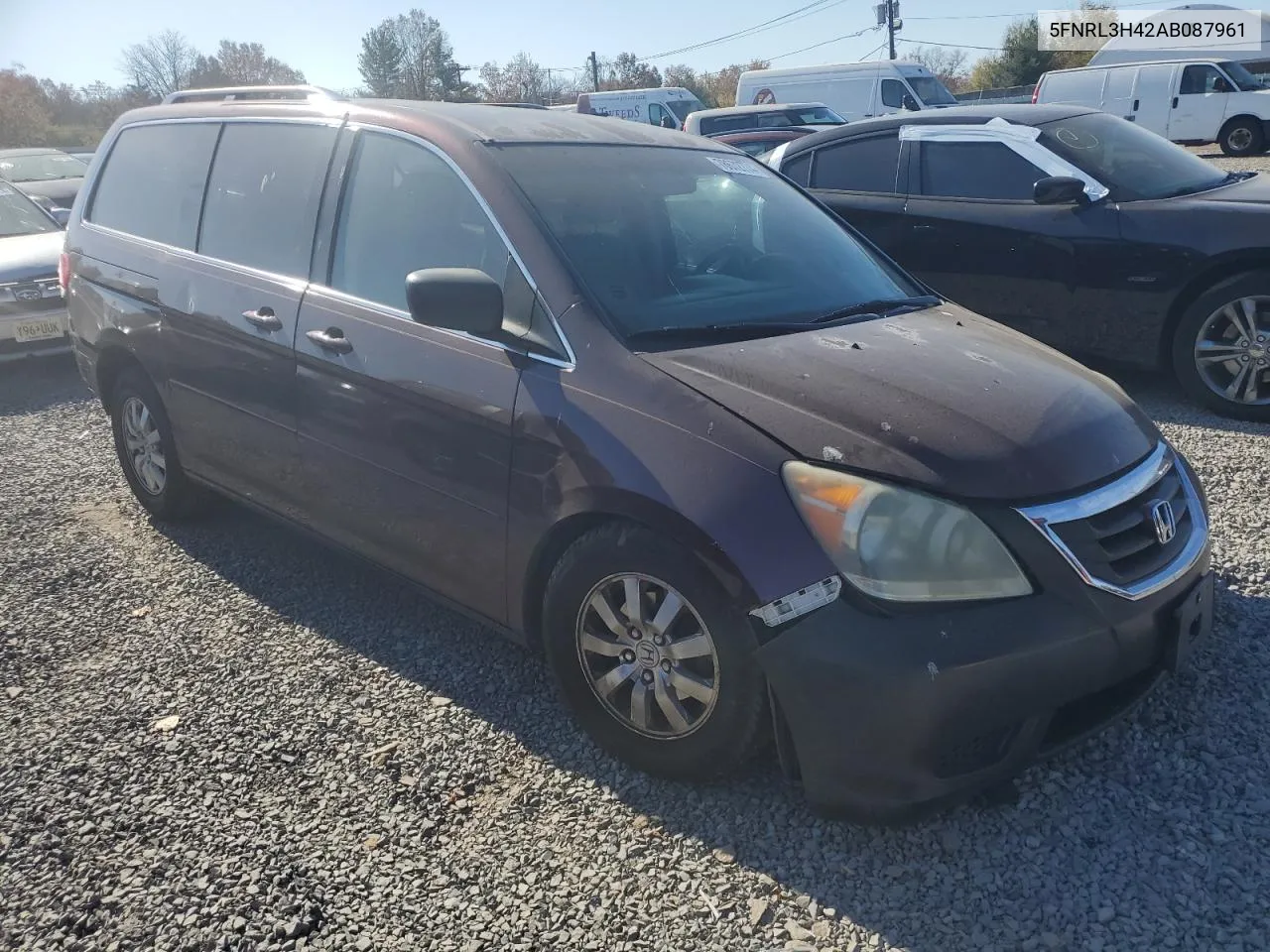 2010 Honda Odyssey Ex VIN: 5FNRL3H42AB087961 Lot: 78672774