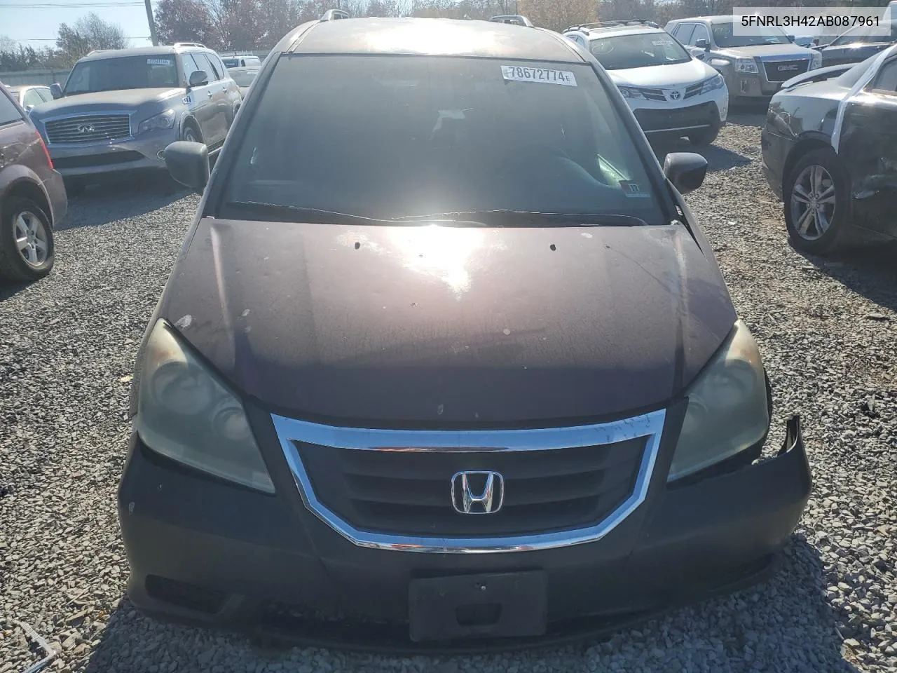 2010 Honda Odyssey Ex VIN: 5FNRL3H42AB087961 Lot: 78672774