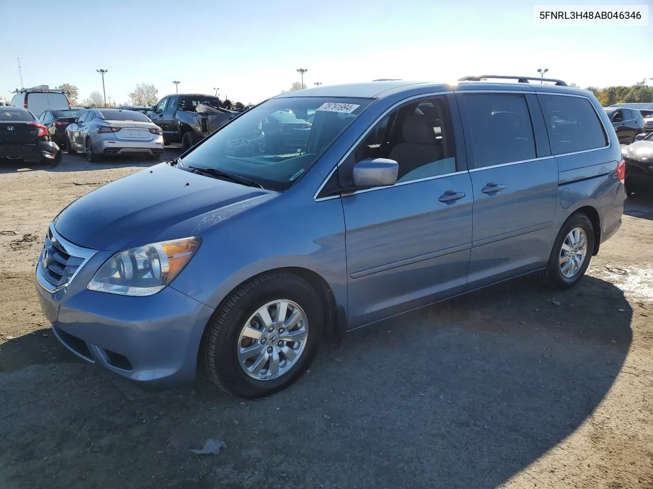 2010 Honda Odyssey Ex VIN: 5FNRL3H48AB046346 Lot: 78791994