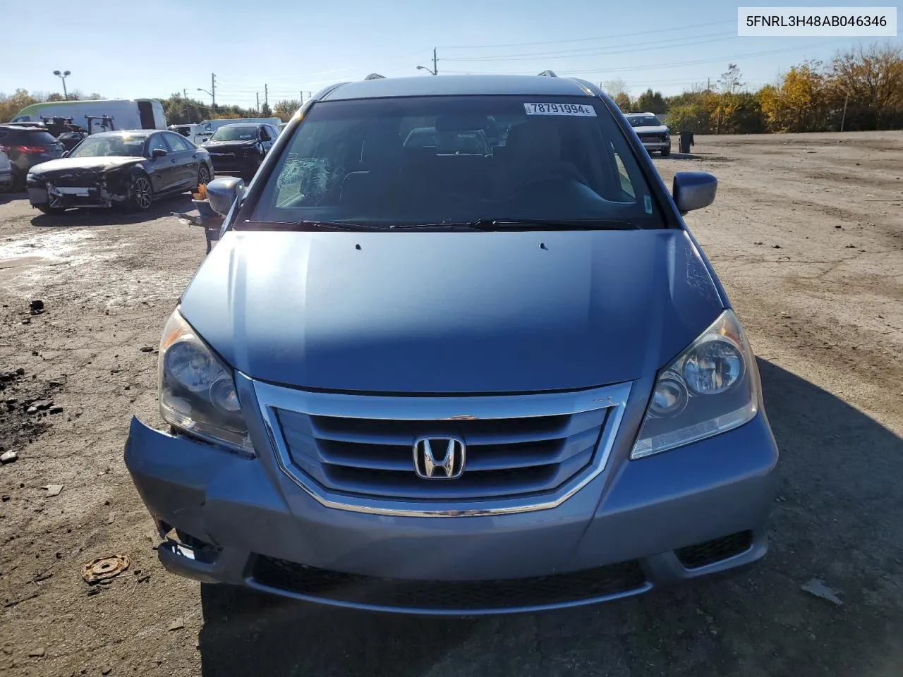 2010 Honda Odyssey Ex VIN: 5FNRL3H48AB046346 Lot: 78791994