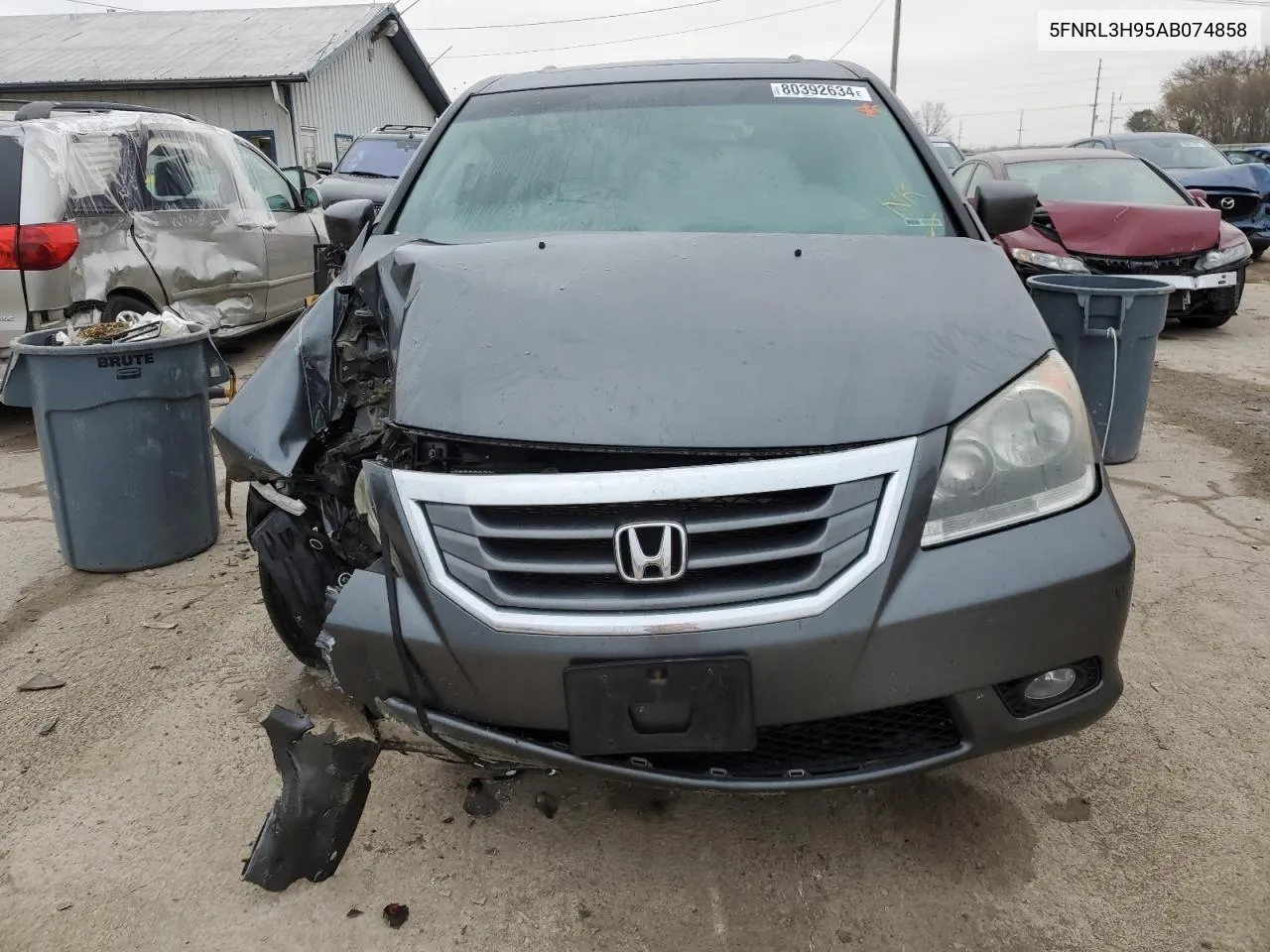 2010 Honda Odyssey Touring VIN: 5FNRL3H95AB074858 Lot: 80392634