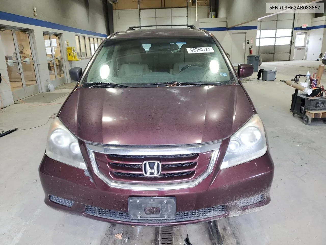 2010 Honda Odyssey Exl VIN: 5FNRL3H62AB033867 Lot: 80950724