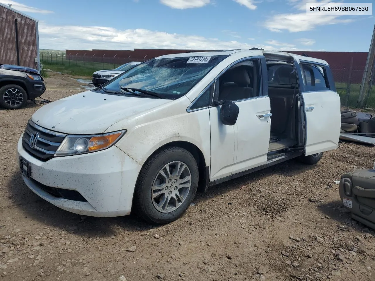 2011 Honda Odyssey Exl VIN: 5FNRL5H69BB067530 Lot: 57103724