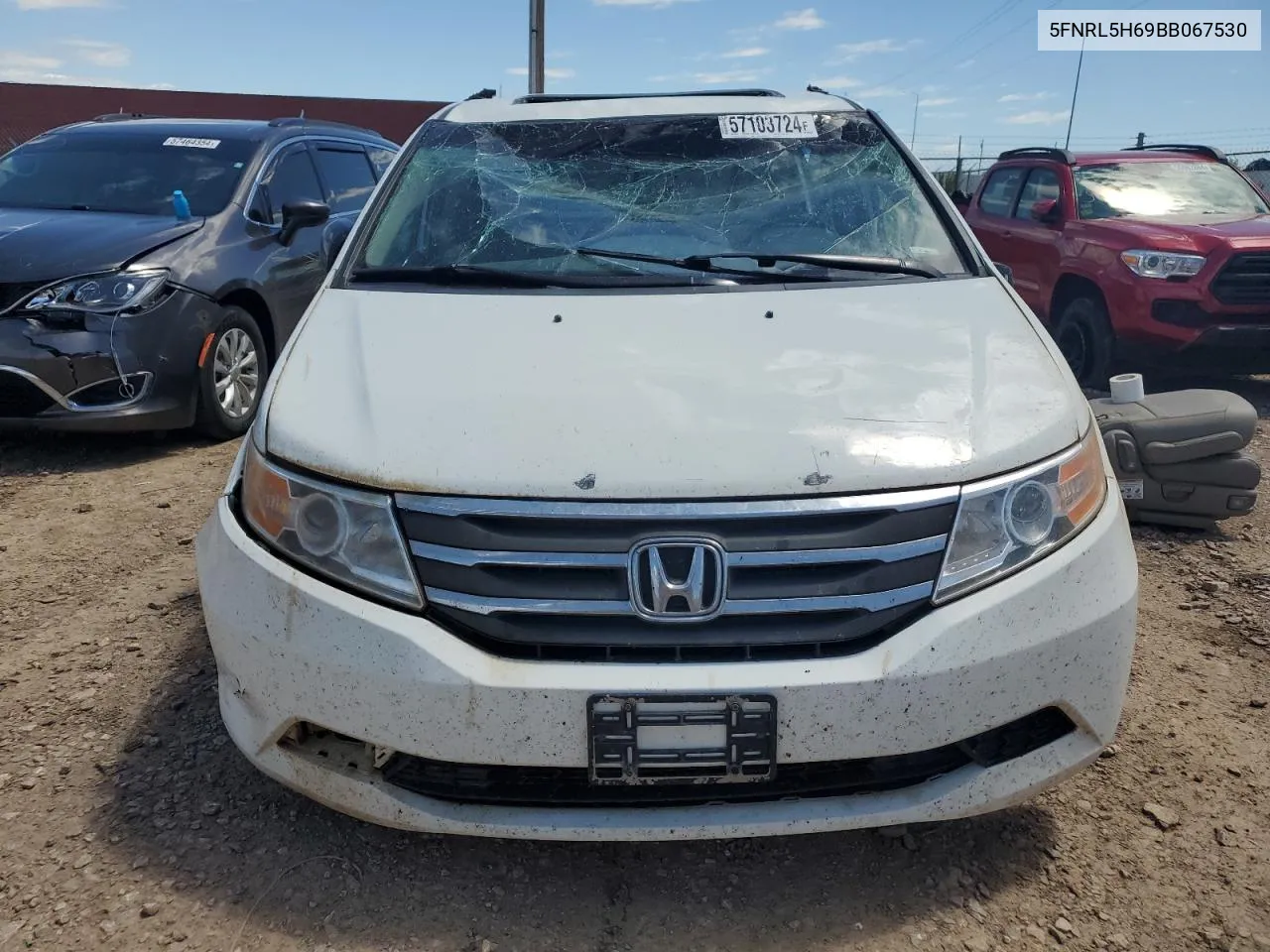 2011 Honda Odyssey Exl VIN: 5FNRL5H69BB067530 Lot: 57103724