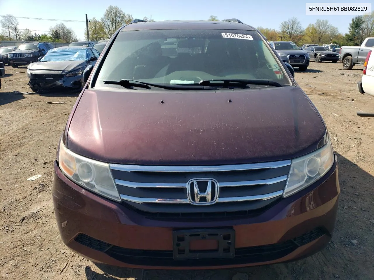 2011 Honda Odyssey Exl VIN: 5FNRL5H61BB082829 Lot: 60399304