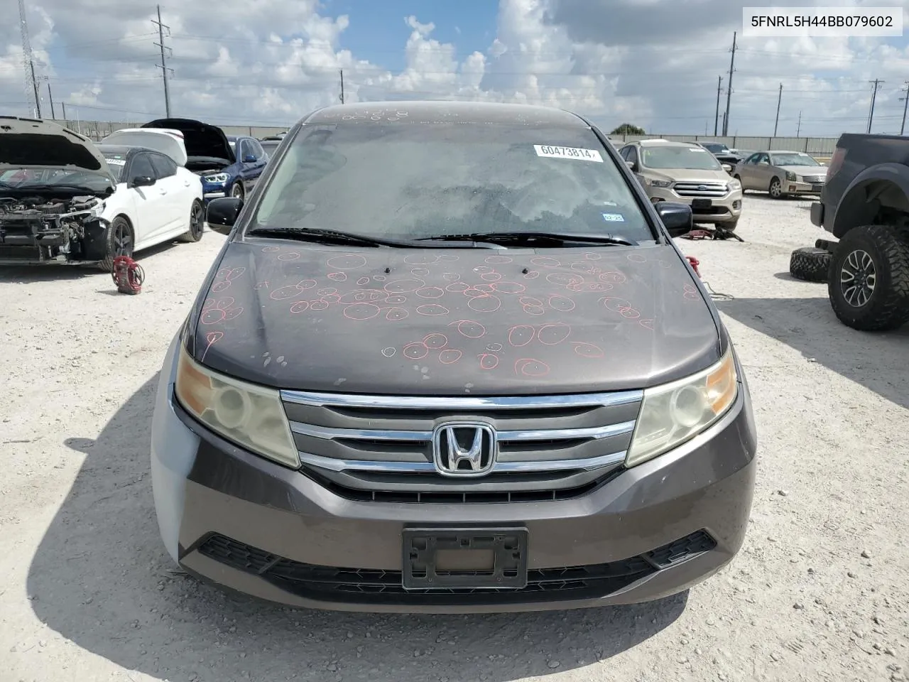 2011 Honda Odyssey Ex VIN: 5FNRL5H44BB079602 Lot: 60473814