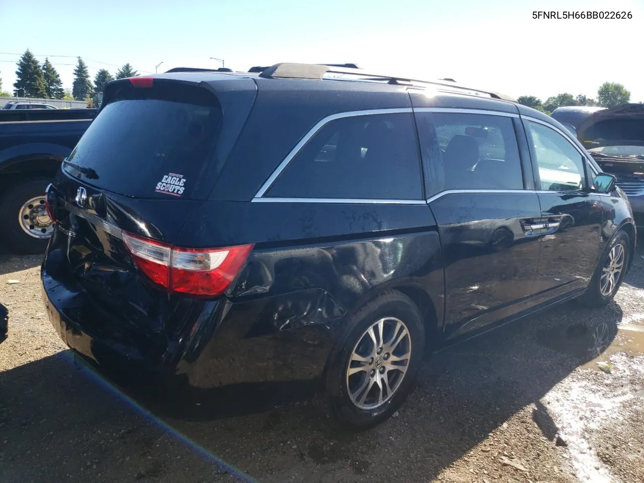 2011 Honda Odyssey Exl VIN: 5FNRL5H66BB022626 Lot: 60846794