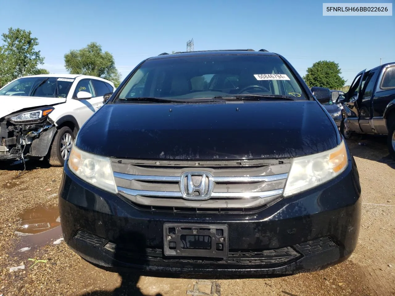 2011 Honda Odyssey Exl VIN: 5FNRL5H66BB022626 Lot: 60846794