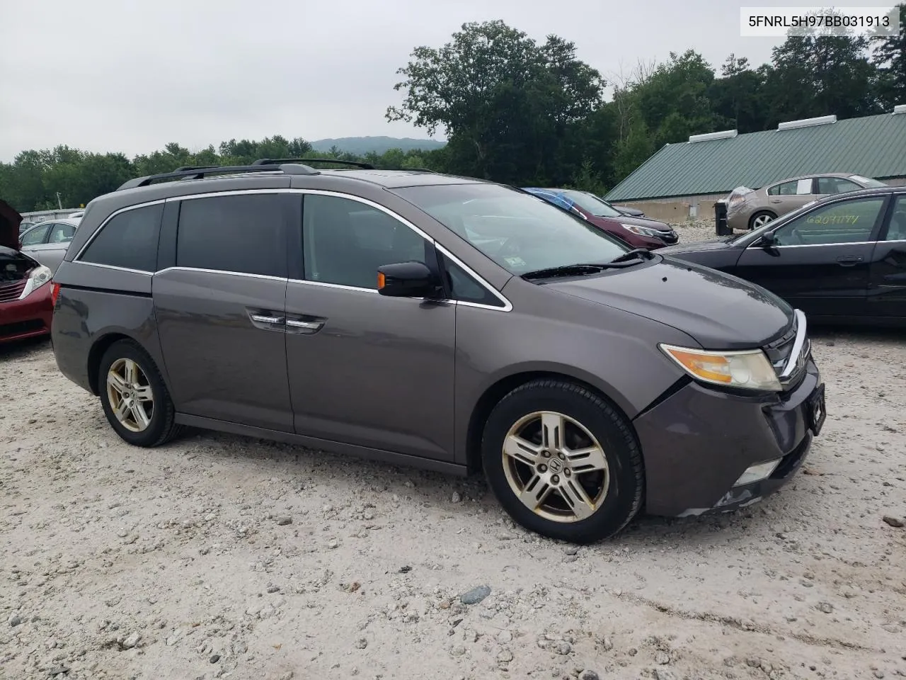 2011 Honda Odyssey Touring VIN: 5FNRL5H97BB031913 Lot: 61950354