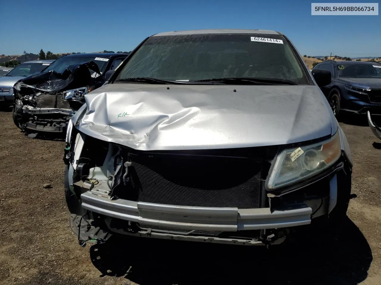 2011 Honda Odyssey Exl VIN: 5FNRL5H69BB066734 Lot: 62461414