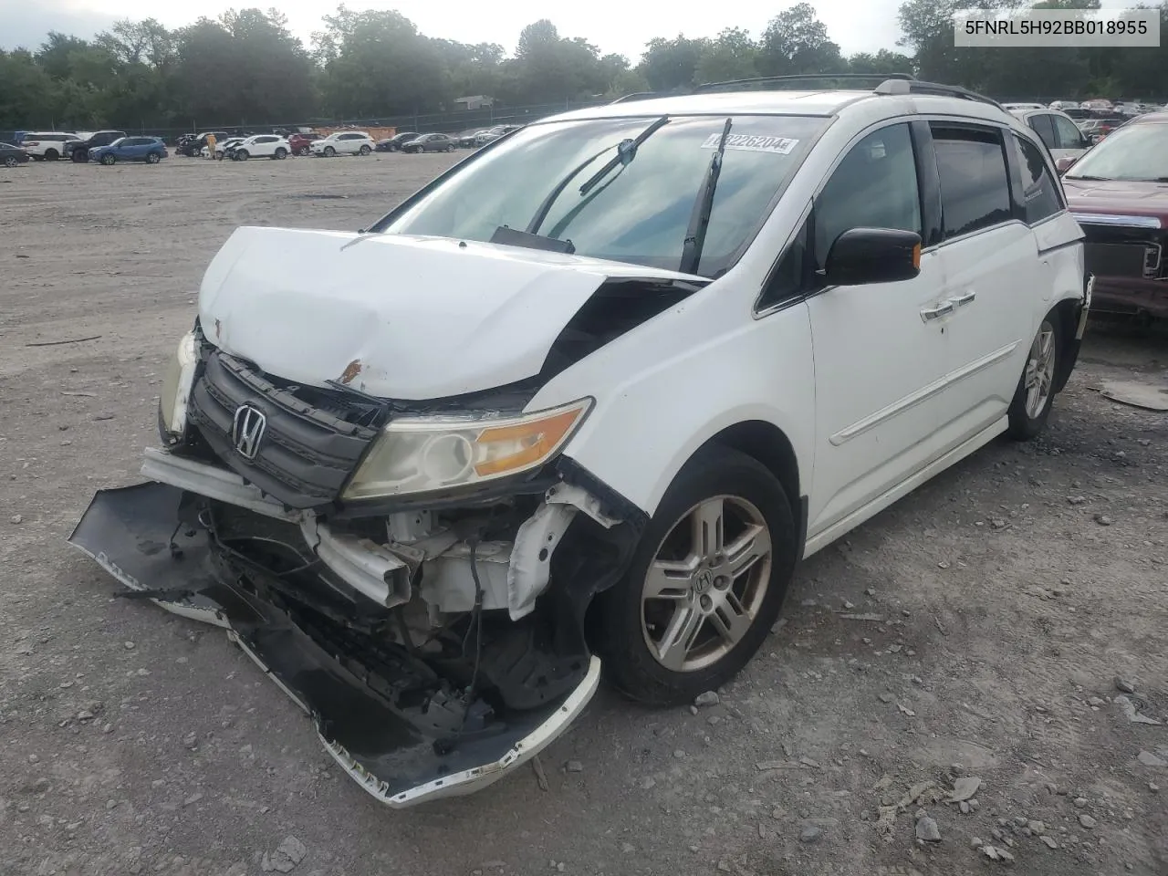 2011 Honda Odyssey Touring VIN: 5FNRL5H92BB018955 Lot: 63226204