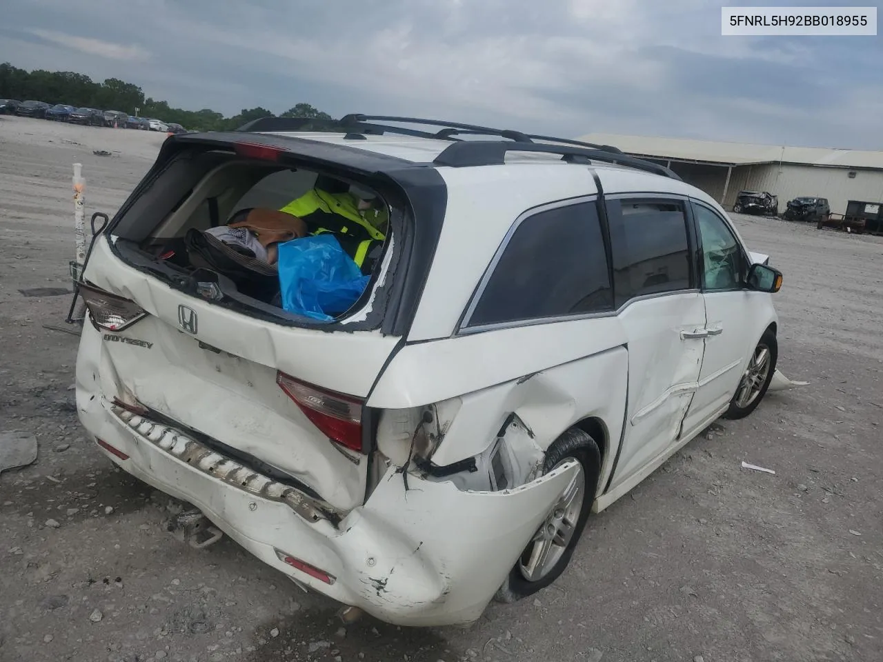 2011 Honda Odyssey Touring VIN: 5FNRL5H92BB018955 Lot: 63226204